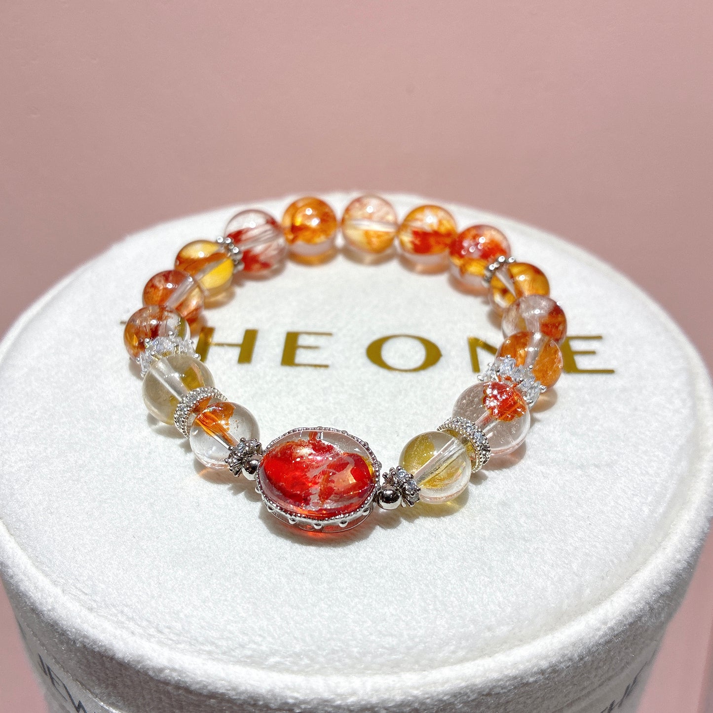 精品*橙紅膠花 x 錦鯉膠花