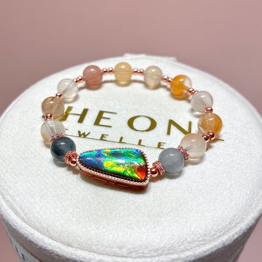 精品*彩兔毛 x 斑彩石