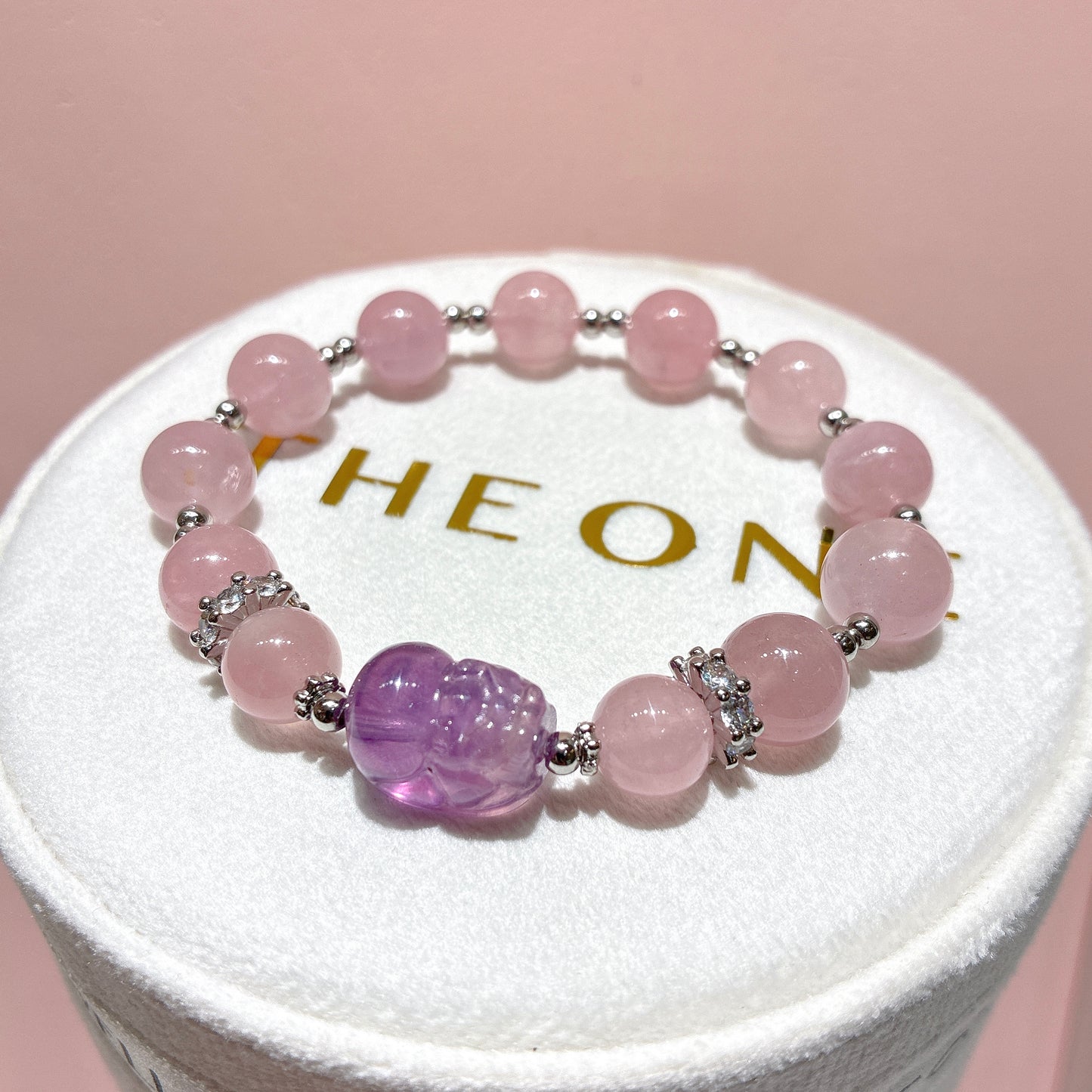 精品*粉晶 x 螢石貔貅