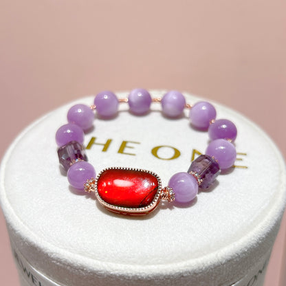 精品*紫鋰輝 x 斑彩石