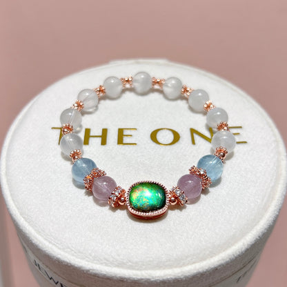 精品*灰藍兔毛 x 斑彩石