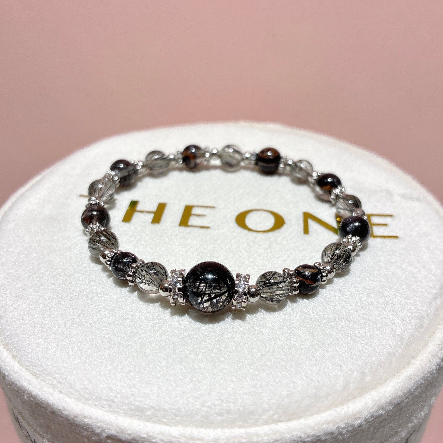 精品*黑順髮晶 x 黑銀鈦晶