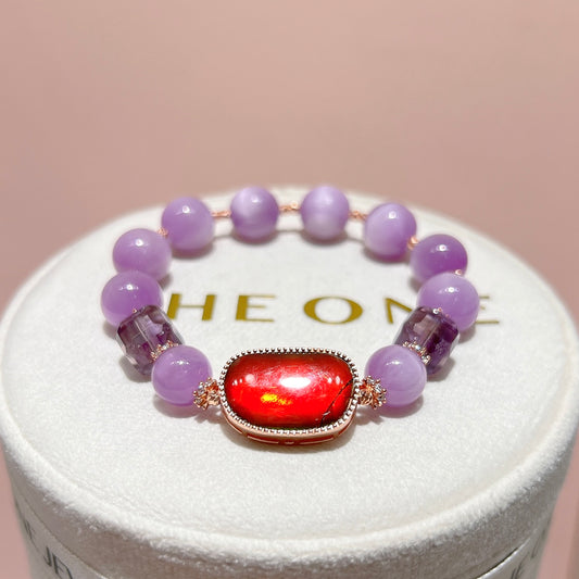 精品*紫鋰輝 x 斑彩石