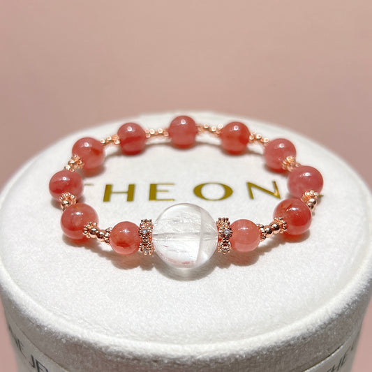 精品*冰種紅紋石 x 白幽靈