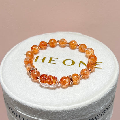 頂級*金草莓太陽石 x 錦鯉膠花貔貅