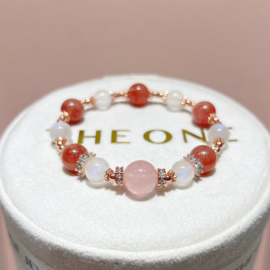 精品*冰種紅紋石 x 粉晶