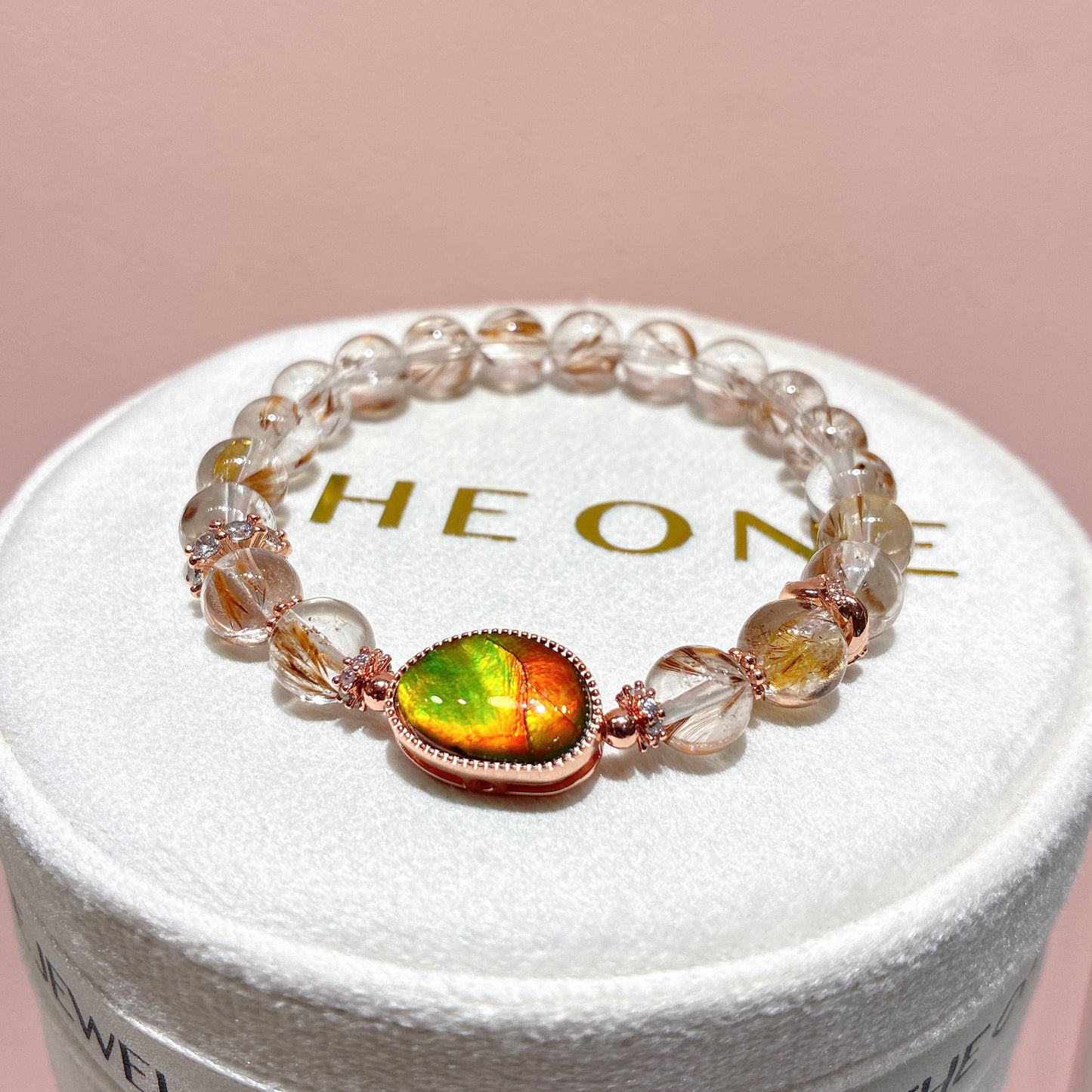 精品*羽毛鈦晶 x 斑彩石