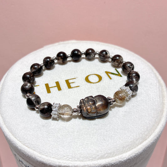 頂級*黑閃靈鑽 x 黑金太陽石貔貅