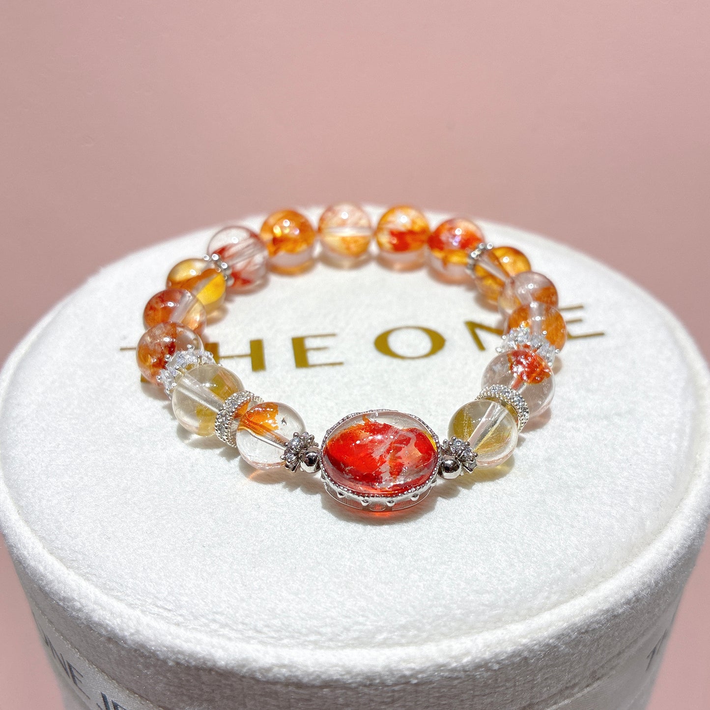 精品*橙紅膠花 x 錦鯉膠花