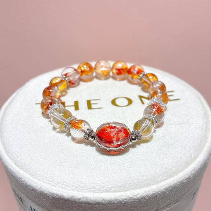 精品*橙紅膠花 x 錦鯉膠花