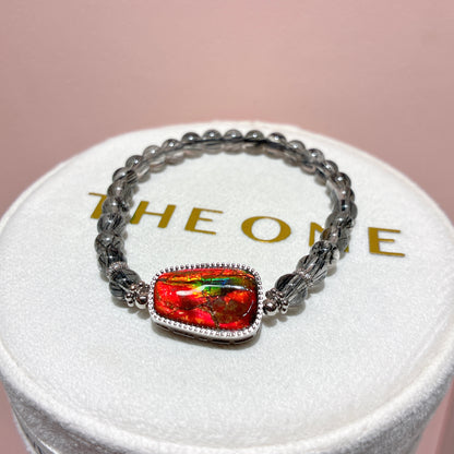 精品*黑髮晶 x 斑彩石