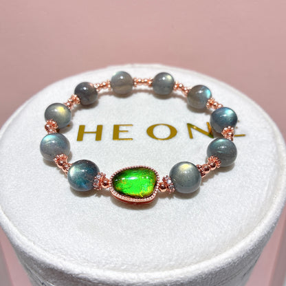 精品*拉長石 x 斑彩石