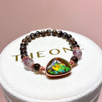 精品*黑金太陽石 x 斑彩石