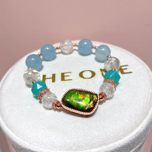 精品*海藍寶 x 斑彩石