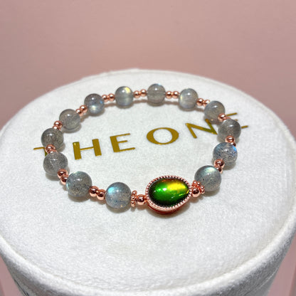 精品*拉長石 x 斑彩石