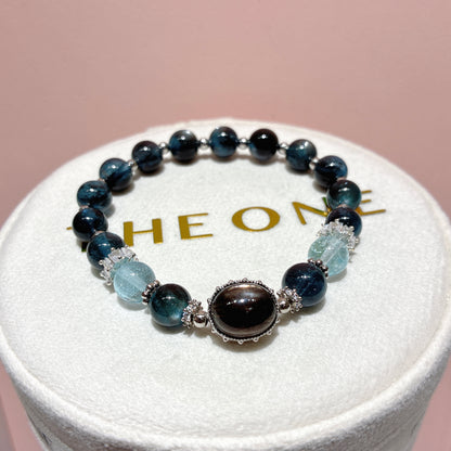 精品*魔鬼海藍寶 x 黑金太陽石