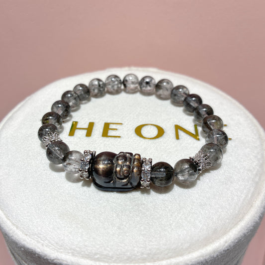 頂級*羽毛黑極光 x 黑金太陽貔貅