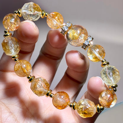 精品*黃水晶 x 黃膠花