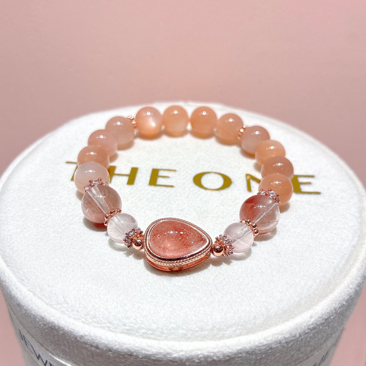 精品*粉橙月亮石 x 俄啤