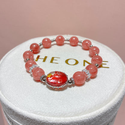 頂級*冰種紅紋石 x 錦鯉膠花