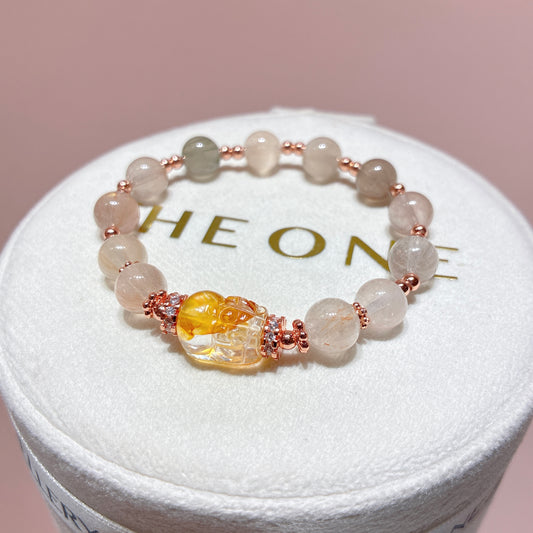 精品*彩兔毛 x 黃膠花貔貅
