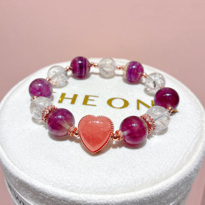 頂級*彩螢石 x 紅紋石