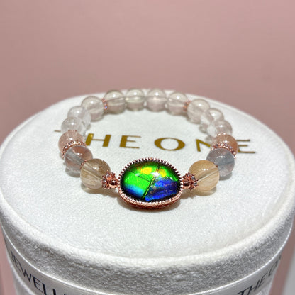 精品*鋼絲彩兔毛 x 斑彩石