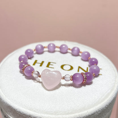 精品*紫鋰輝 x 粉晶愛心