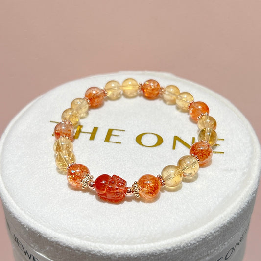 精品*黃水晶 x 金草莓太陽石貔貅