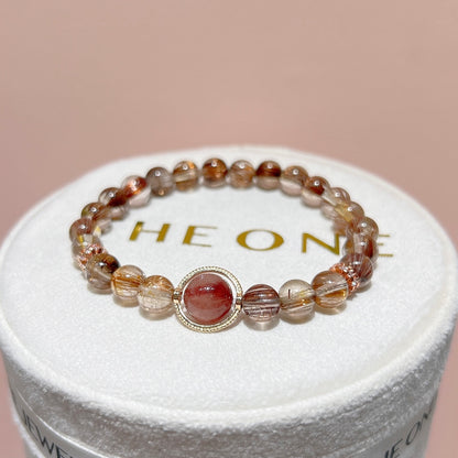 精品*銅鈦晶 x 紅兔毛