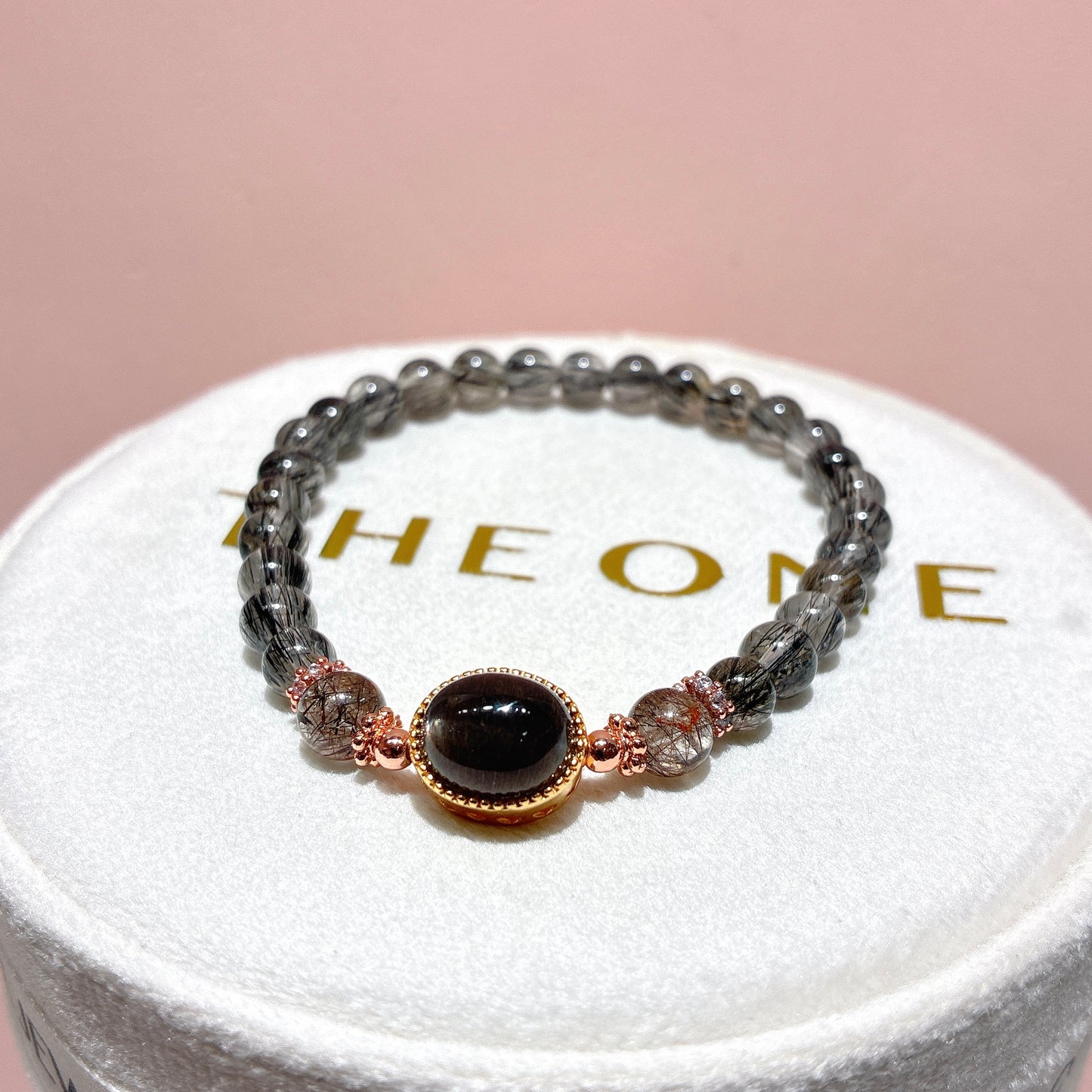 精品*黑順髮晶 x 黑金太陽石