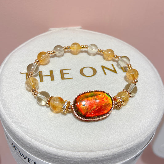 精品*黃水晶 x 斑彩石
