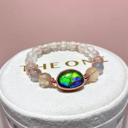 精品*鋼絲彩兔毛 x 斑彩石