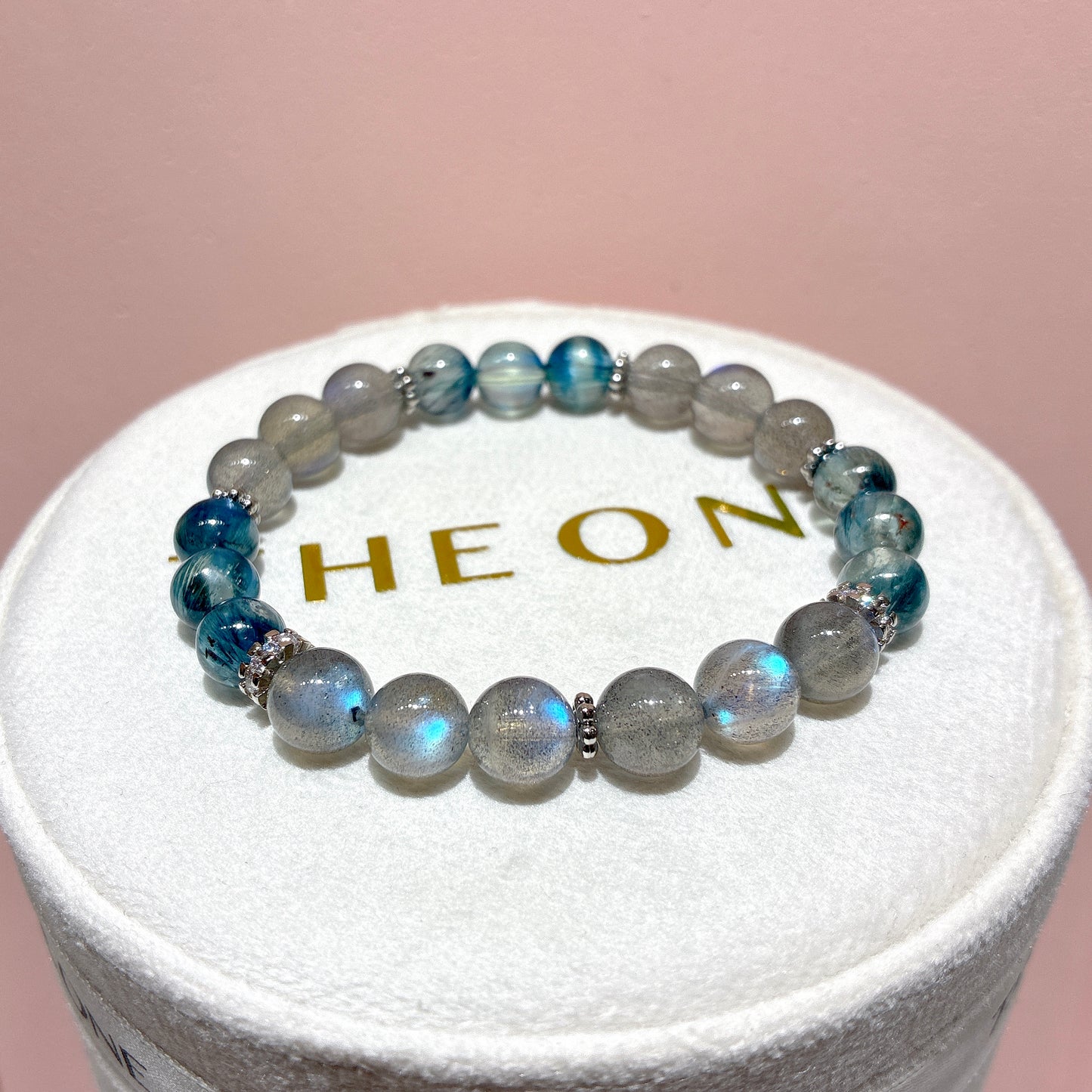 精品*拉長石 x 藍晶石共生赤鐵礦