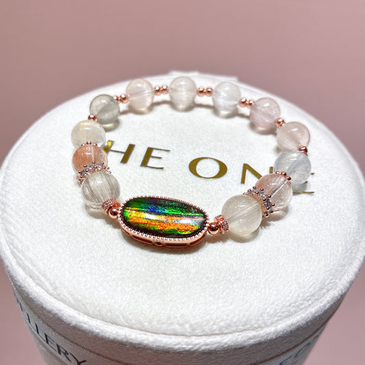 精品*彩兔毛 x 斑彩石