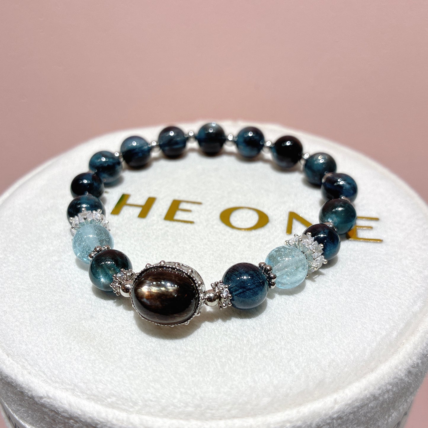 精品*魔鬼海藍寶 x 黑金太陽石