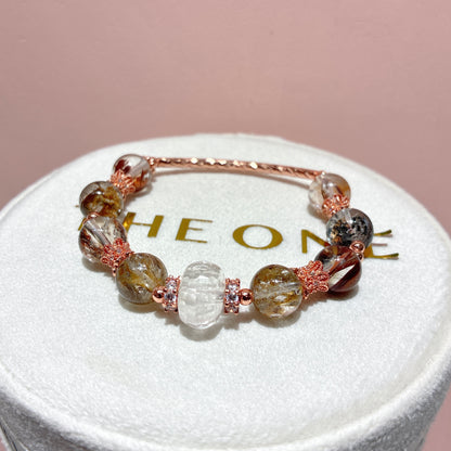 頂級*紅泥骸骨閃靈鑽 x 白水晶