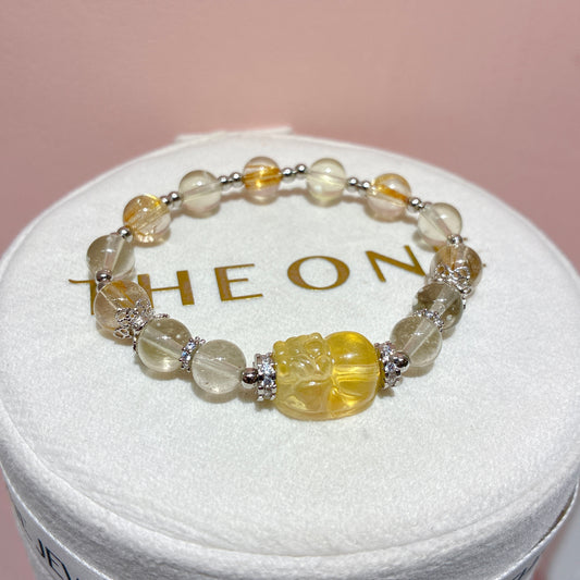 精品*黃金隕石 x 螢石貔貅