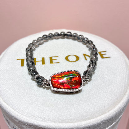 精品*黑髮晶 x 斑彩石