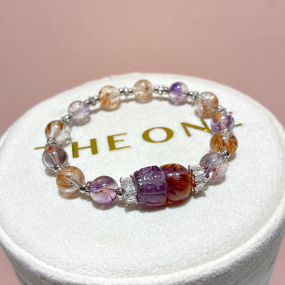 精品*紫鈦晶 x 金絲羽毛鈦