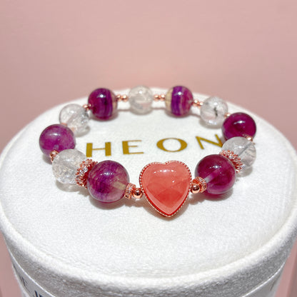 頂級*彩螢石 x 紅紋石