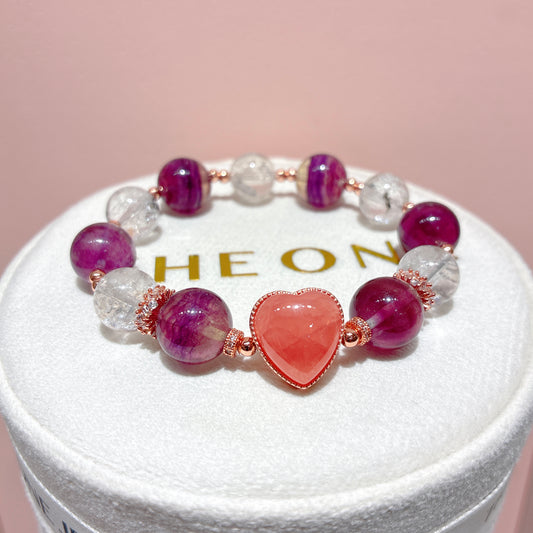 頂級*彩螢石 x 紅紋石