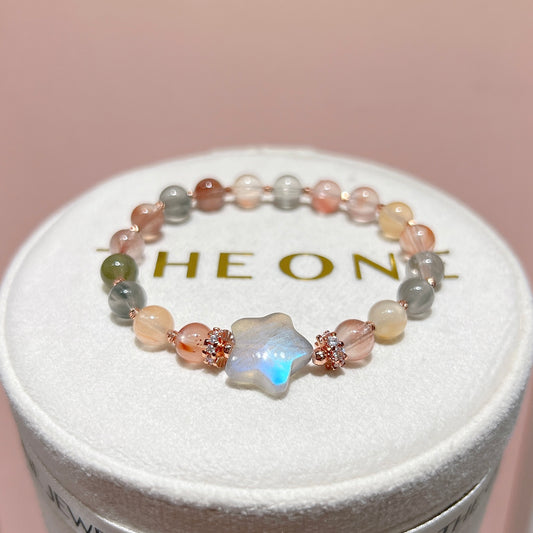 精品*彩兔毛 x 拉長石幸運星