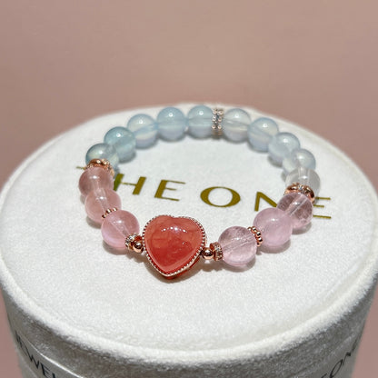 精品*冰種摩根石 x 紅紋石