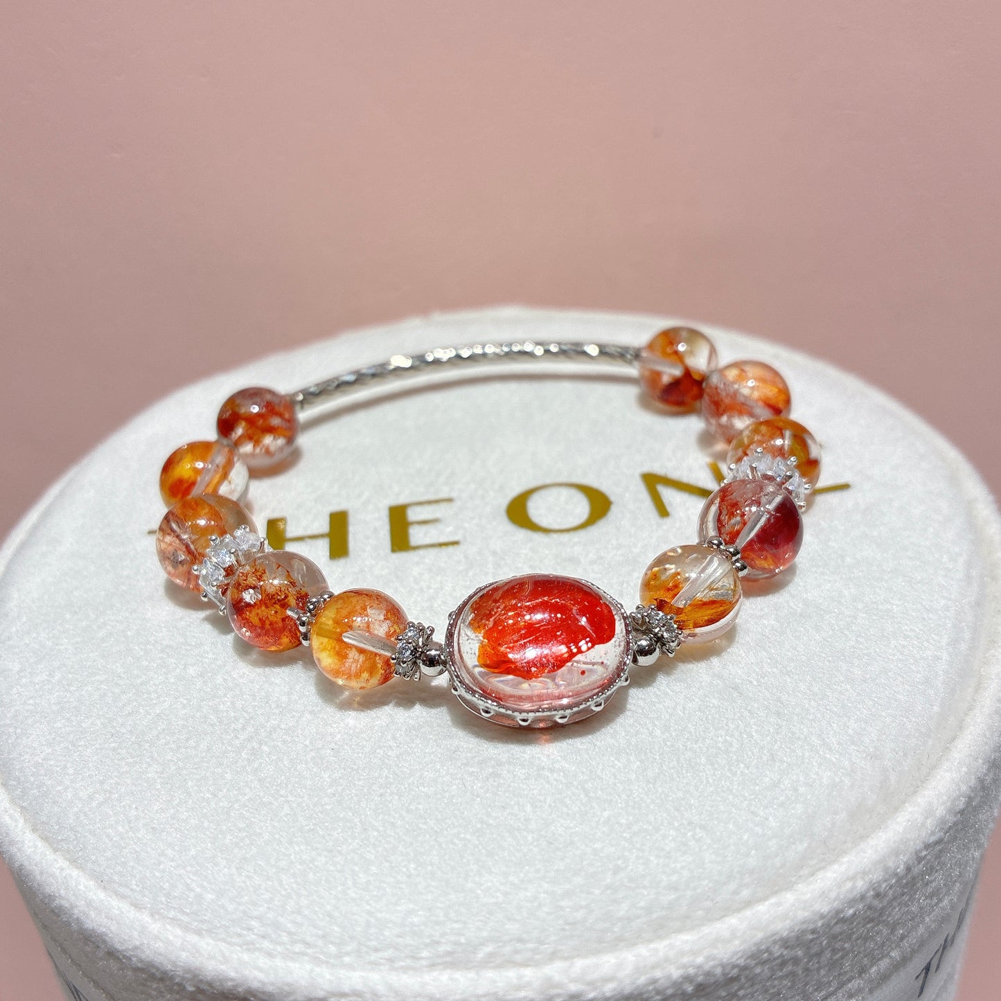 精品*橙紅膠花 x 錦鯉膠花