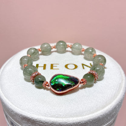 精品*綠髮晶 x 斑彩石