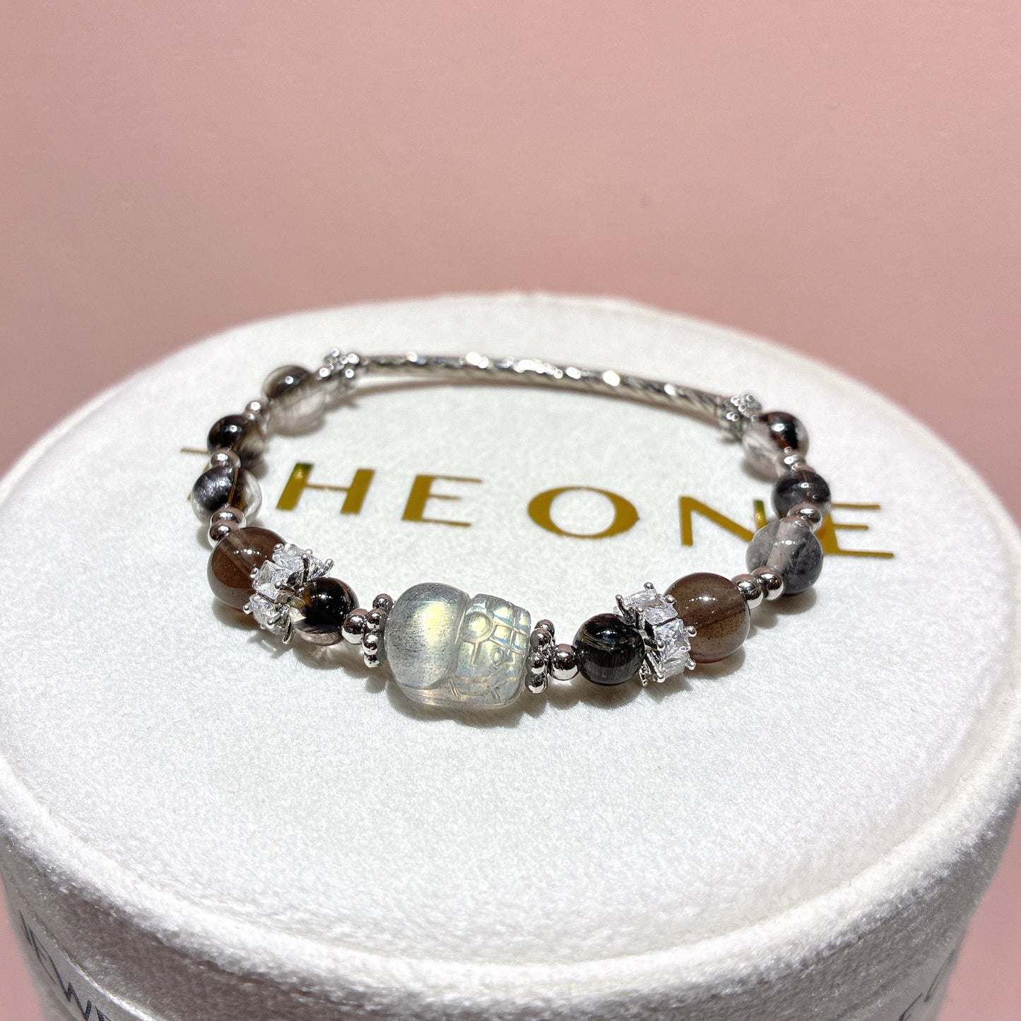 頂級*黑銀鈦 x 拉長石貔貅