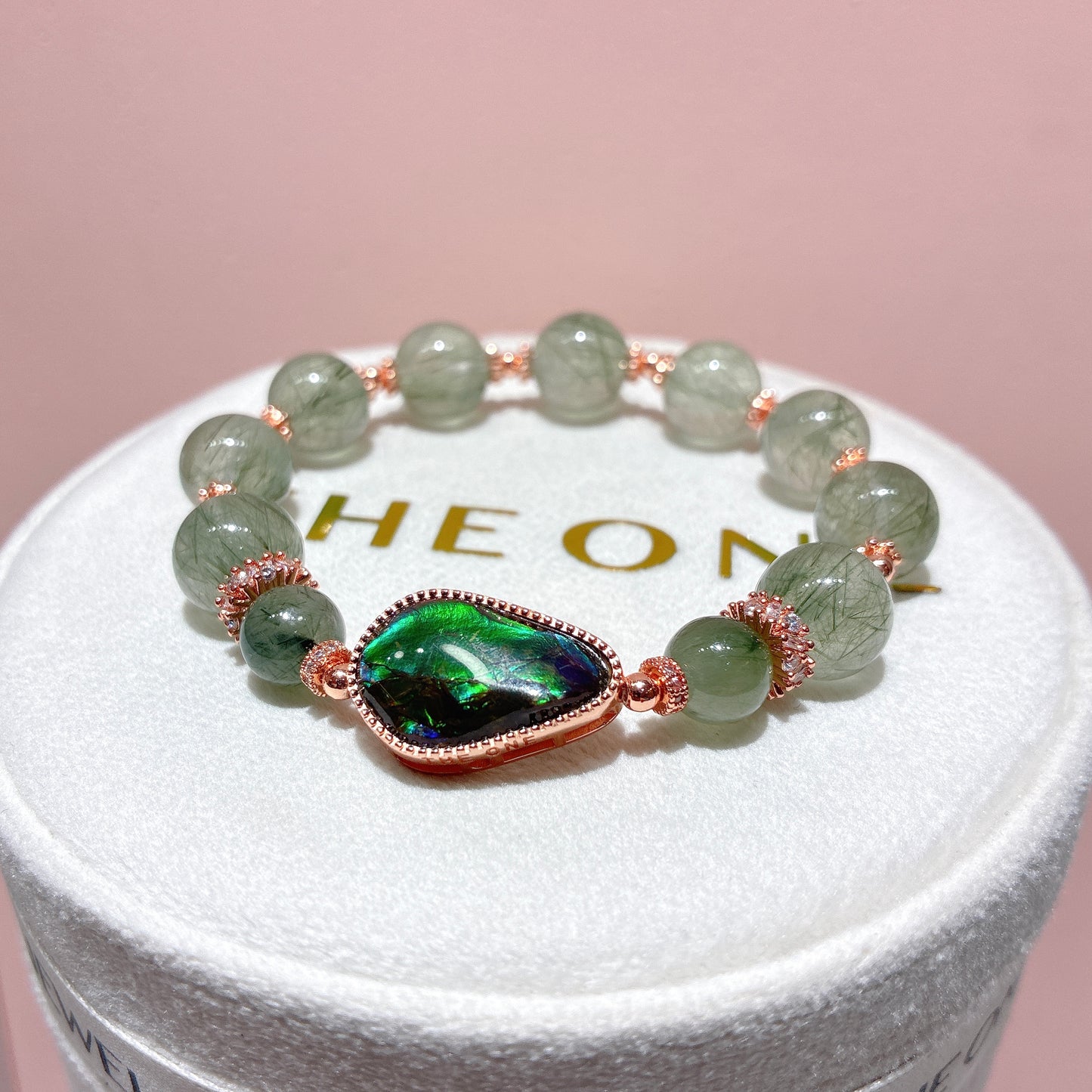 精品*綠髮晶 x 斑彩石