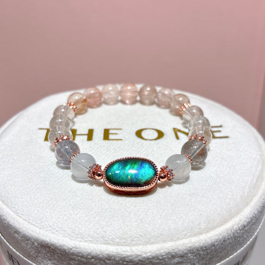 精品*鋼絲彩兔毛 x 斑彩石