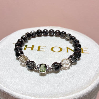 精品*黑髮晶 x 綠隕石